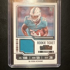 2023 Panini Contenders De'Von Achane Dolphins Rookie Ticket Swatch Football #TS9