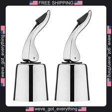 2 Pack Stainless Steel Wine Bottle Stoppers Keep Fresh Reusable