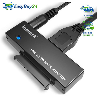 USB 3.0 zu SATA Konverter Adapter für 2,5/3,5 Zoll HDD SSD mit 12V Netzteil