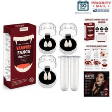 Vampire Teeth Fangs with Adhesive 3 Sizes Halloween Cosplay Costume Accessory