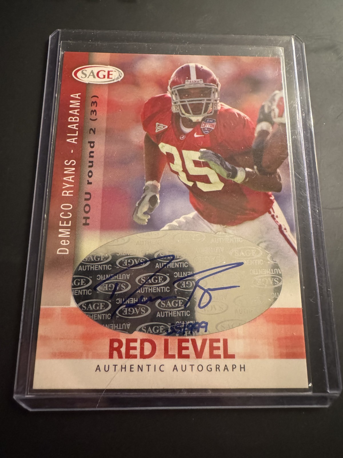 DeMeco Ryans SA-GE #A44 Autograph-Red