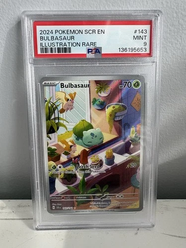2024 POKEMON STELLAR CROWN #143/142 BULBASAUR ILLUSTRATION RARE PSA 9
