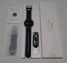 E42 Gold Bezel + Black Band | Letsfit Smart Watch | New 