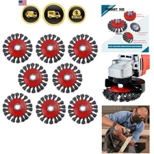 Wire Wheel Brush for Angle Grinder Rust Removal 8 Pack 4 Inch Carbon Steel