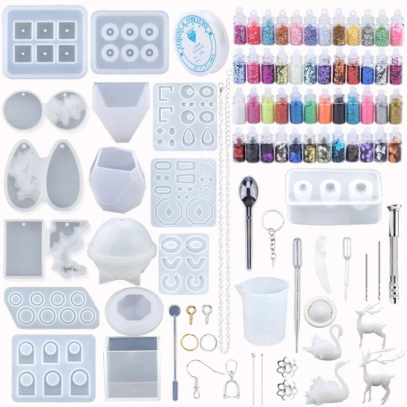 Silicone Epoxy Molds for UV Resin Jewelry DIY Earrings 16 Styles
