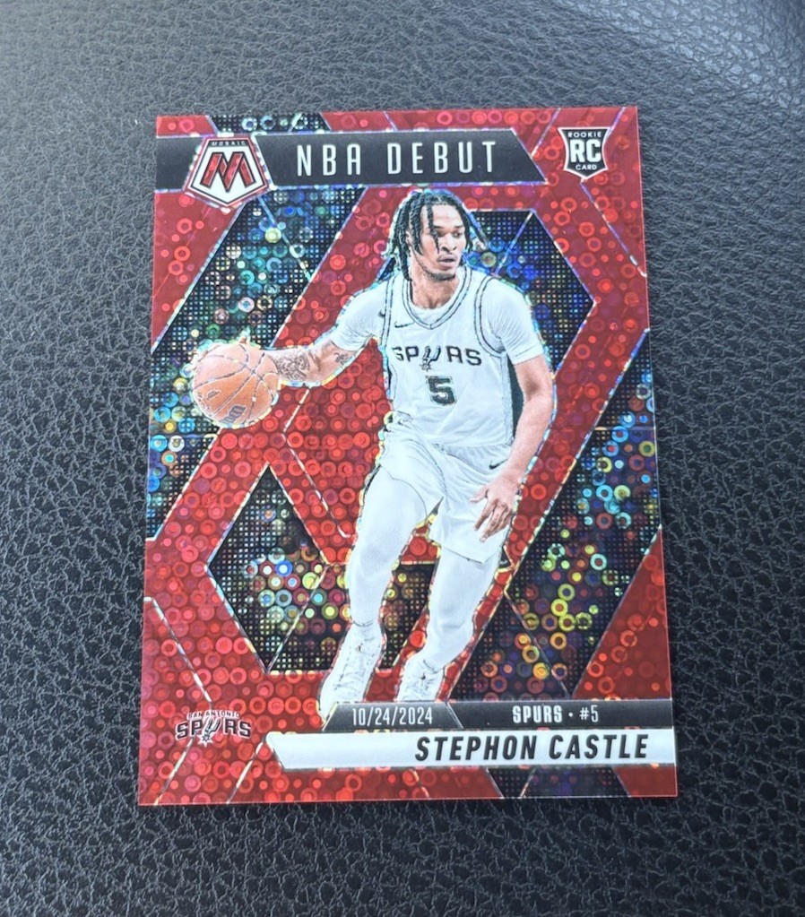 2024-25 Panini Mosaic Fast Break Stephon Castle Rookie Debut #267 Red /99