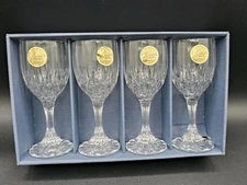 4 Clear Cristal d'Arques BRETAGNE Crystal Port Glasses Cordial Shot 2.5 oz