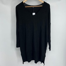 American Eagle Outfitters Black V Neck Long Sleeve Tunic Long Sleeve Oversized S