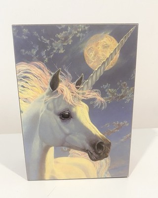 Vintage Mountain Woodcarvers Silver Dollar City Unicorn Cedar Keepsake Box