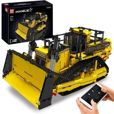 Bulldozer Technique Building Set, App-Controlled 2.4G RC Bulldozer Truck Cons...