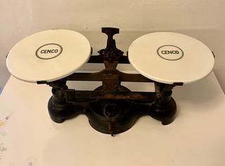 Antique Cast Iron Cenco Pharmacy Store Balance Scale 13.5" Measure Rustic