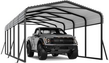 12x24 Ft Heavy Duty Metal Carport Galvanized Shelter For Pickup Car Tractor