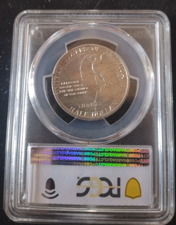 Medio dólar de plata conmemorativo Stone Mountain 1925 graduación profesional MS 62, EE. UU. 50C moneda Foto 2 de 2