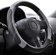 Premium Leather Car Steering Wheel Cover Fit For Ford F-150 250 350 15.5-16 Inch