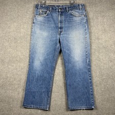 Levi's 517 Bootcut Orange Tab Jeans 38x25 Blue Made in USA Denim 90's