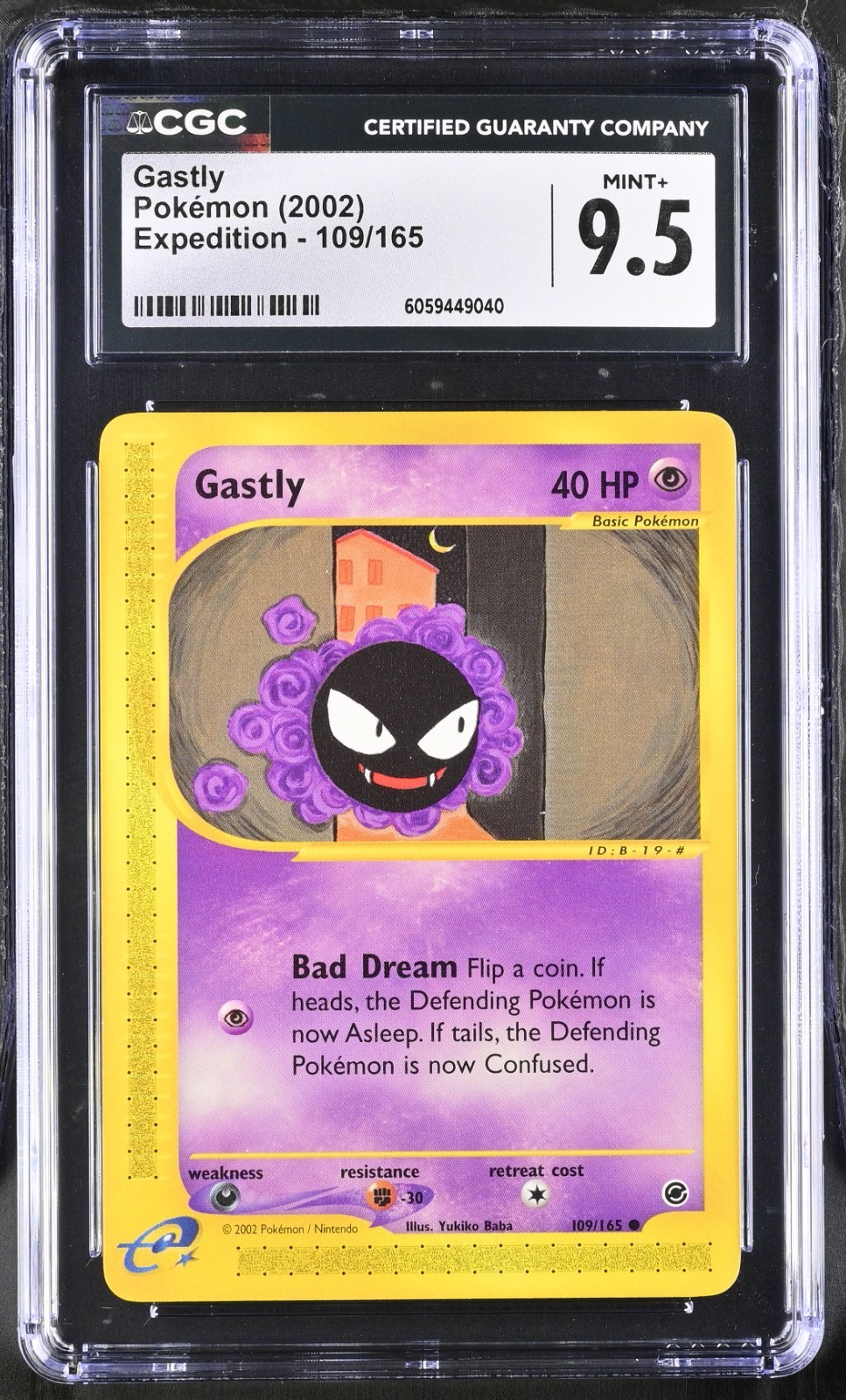 CGC 9.5 Gastly 109/165 Expedition 2002 Pokemon Card