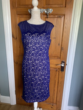 Elise Lace Dress by LINEA Hampton Court Blue Size 16 NWT (RRP £110)