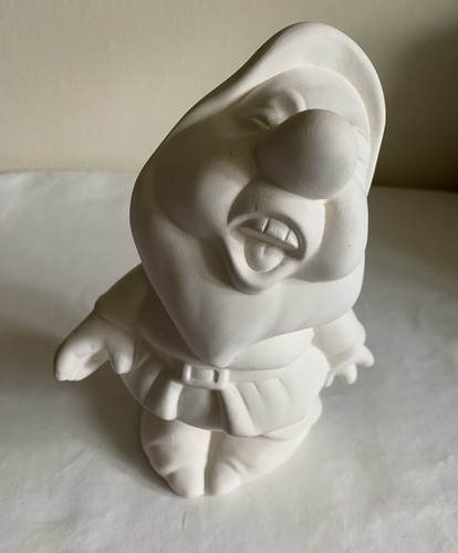 Snow White Dwarf SNEEZY Figurine Unpainted Ceramic Mold Bisque Walt Disney Prod