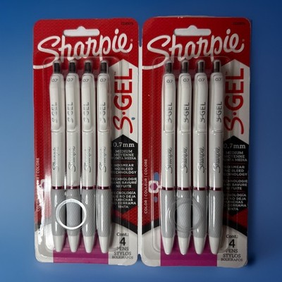 2 Pack SHARPIE S-Gel Gel Pens Medium Point 0.7mm Pearl White Body 4Ct Berry Pink