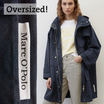 NP~320  Marc O'Polo lange leichte Jacke, Oversized, Baumwolle, Mantel, Windjacke