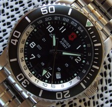 NEW VictorINOX SWISS ARMY Men MAVERICK 2 II DUAL TIME GMT Ratchet Bezel 43mm WOW
