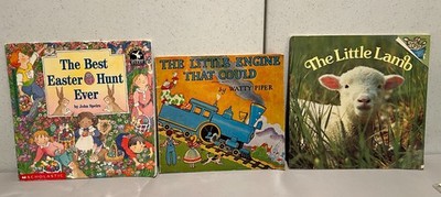 Lot of 3 Children Books Little Lamb, little engine that could, best easter hunt 