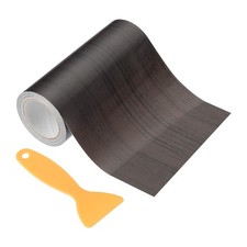 4"X30" Self-Adhesive Wood Grain Repair Tape with Scraper Black Wood Grain