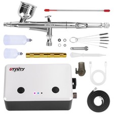 Airbrush Kit with Air Compressor,32PSI Portable Rechargeable,LED Pressure Dis...