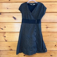 Wrap Zip Up Skunkfunk Stretchy Midi Dress Women’s Size 4 -US L Green Geo Print L