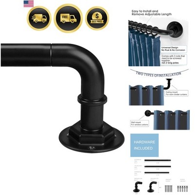 Curtain Rods for Windows 16 to 45 Inches Adjustable Blackout Wrap Around 1 In...