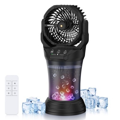 Wilody Misting Fan Portable Camping Fan Battery Powered with Remote Control, ...