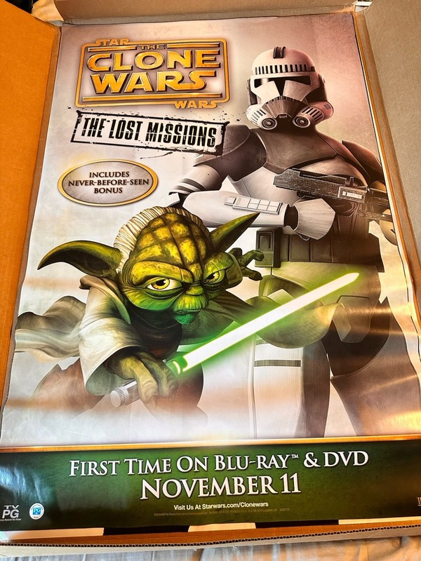 Star Wars: The Clone Wars the Lost Missions Poster NEW OLD STOCK 26 X 40”