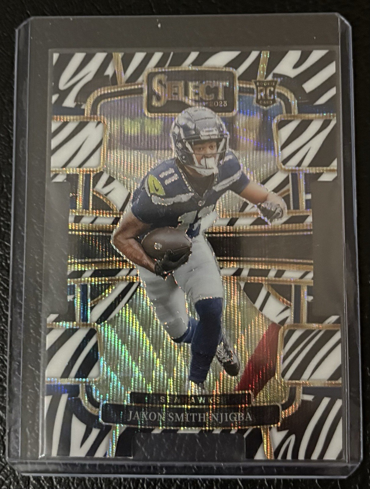 2023 Panini Select - Concourse Jaxon Smith-Njigba #87 Zebra Prizm Die-Cut (RC)