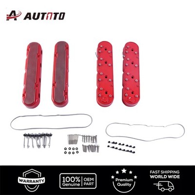 2pcs Gloss Red Valve Covers New For LS Chevy LS1 LS2 LS3 LSX 241-184