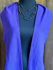 Vintage Woman’s World Capistrano Cotton Scarf Wrap Shawl Pashmina Purple NWT