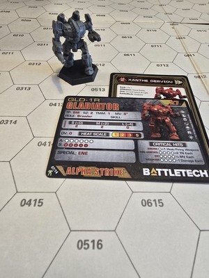 BattleTech Gladiator GLD-1R Miniatur + Karte Classic & Alpha Strike #1