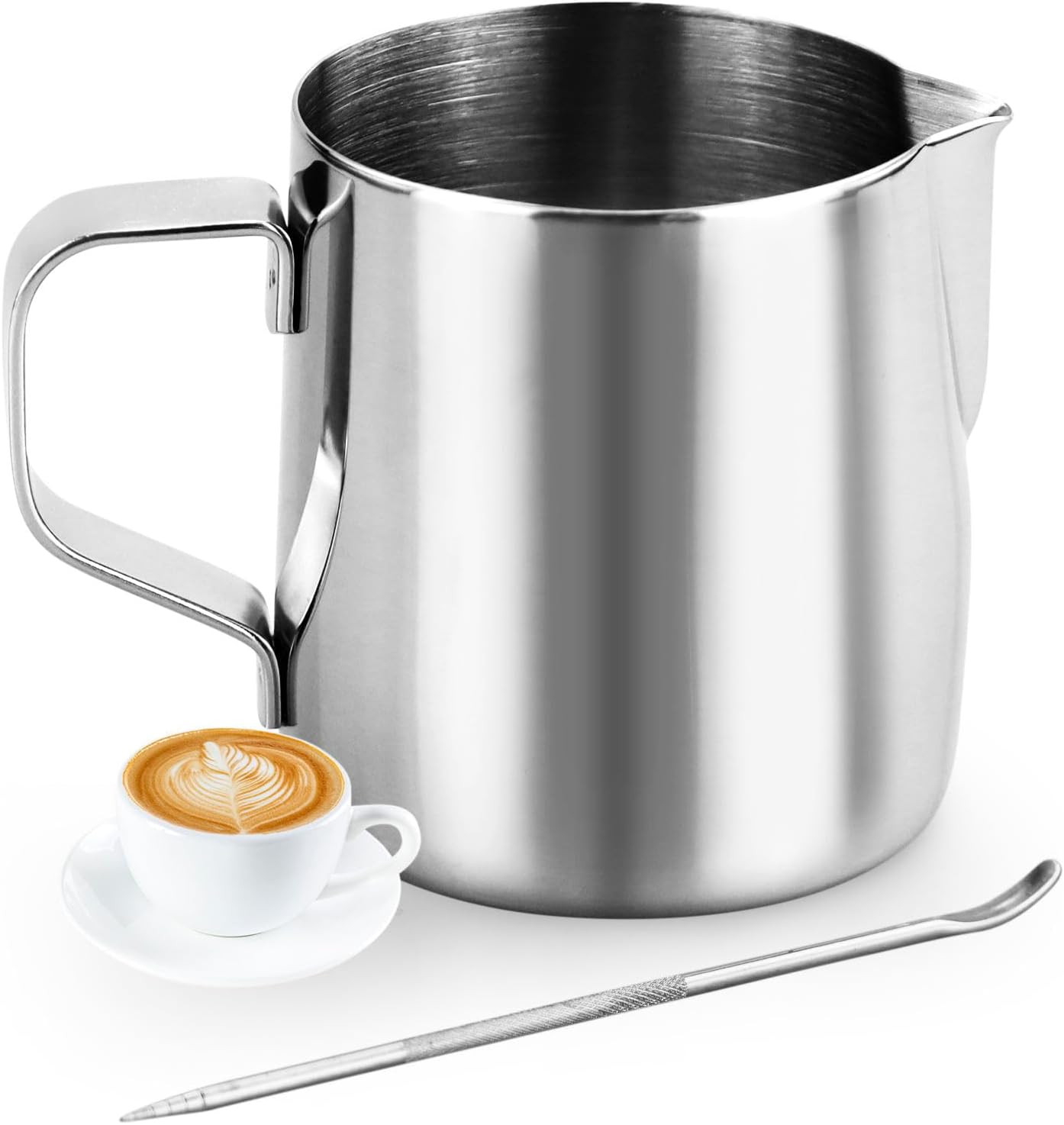 Small Milk Jug 200Ml / 6.8Oz, Stainless Steel Milk Pitcher, Milk Frothing Cup fo