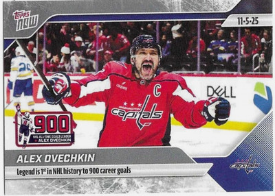 Alex Ovechkin 2025-26 NHL Topps Now Sticker #29 1st to 900 Goals SP /3850