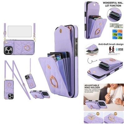iPhone 16 Pro Max 6.9'' Wallet Case with Card Holder - Purple
