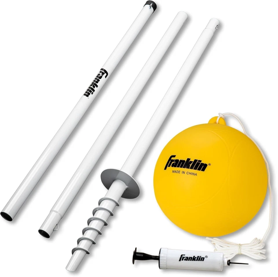 Franklin Sports Tetherball Complete Set Steel Pole Rope Backyard Outdoor Play - Image 1 of 4
