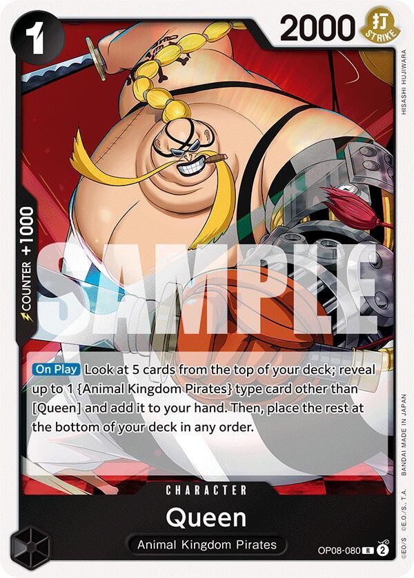 Queen OP08-080 Rare Two Legends One Piece Foil Lightly Played