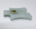 Pretty Jade Jadeite 14k Yellow Gold Peridot Carved Pendant 14Grams — photo 3