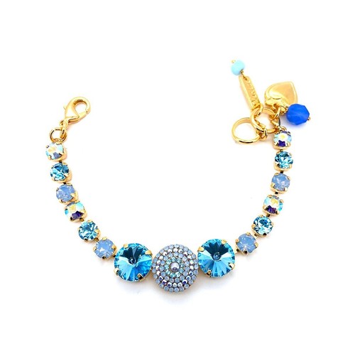 Bracelet By Mariana Periwinkle Coll. Gorgeous Aquamarine and Blue Opal Swarov... - Picture 2 of 6
