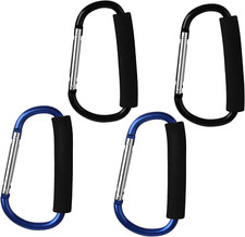 4 PACK Large Carabiner, 5.5" D-Style Click  Carry Bag Carrier Stroller Clip