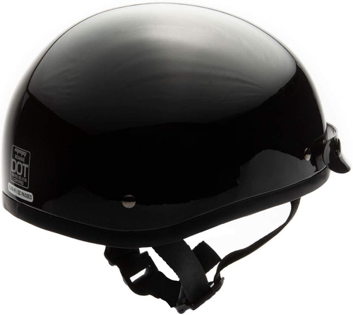 Open Face Half Classic DOT Motorcycle Helmet With Free Goggles (Glossy Black, XL - Picture 7 of 9