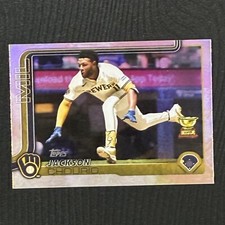 2025 TOPPS SERIES 2 RAINBOW FOIL #376 JACKSON CHOURIO BREWERS