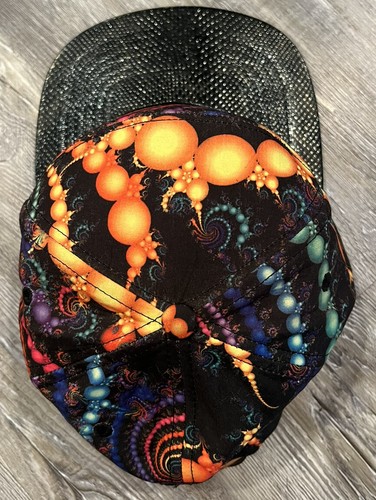 NWOT E-Flag Multicolor Faux Black Stingray Leather 5 Panel Strapback Hat OSFA - Picture 2 of 12