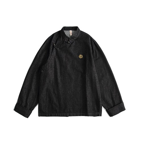 Men's Retro Style Japanese Amekaji Tang Tangzhuang Chinese Workwear Denim Jacket - Picture 26 of 27