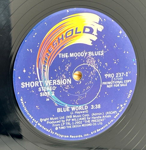 MOODY BLUES - BLUE WORLD PROMO VINYL LP RECORD PRO 237 THRESHOLD 1983 (1) - Foto 4 di 9