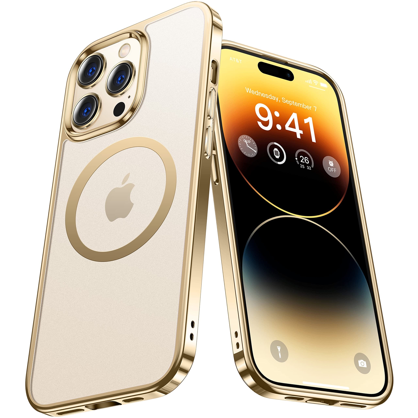 Polished Titanium for MagSafe iPhone 14 Pro Max Case, [12FT Military Grade Sh...
